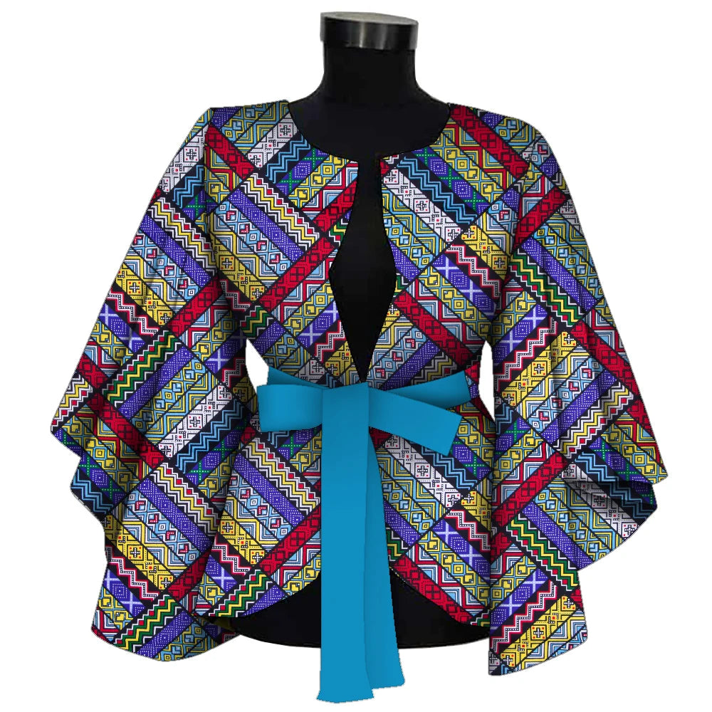 Chemise africaine avec doublure pour femmes, vêtements Dashiki Ankara, manteau Batik avertir, veste d'impression, 100% coton BRW Wy9871, mode