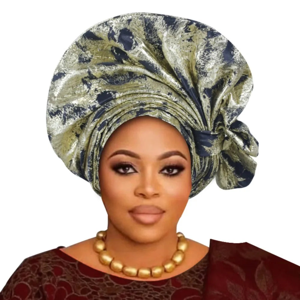 Nouveau Turban Africain 2026, Auto Gele Nigérian, Foulards de Tête Auto Gele, Bonnets Turban pour Femmes, Geles de Mariage, Foulards de Tête Musulmans, Bonnets