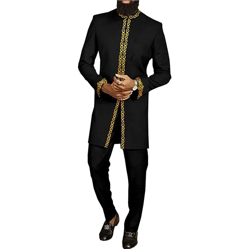 Nouvel ensemble traditionnel africain pour homme 2026 – Costume élégant et tendance pour homme, ensemble décontracté brodé deux pièces, caftan pour homme