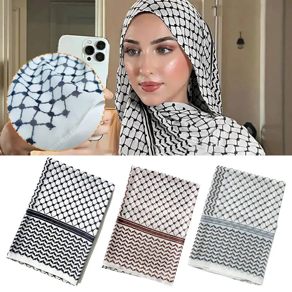Traditionnel Arafat Kuffiyeh palestinien noir et blanc arabe Kafiya Shemagh Keffiyeh moyen-orient écharpe enveloppement Jacquard bandeau