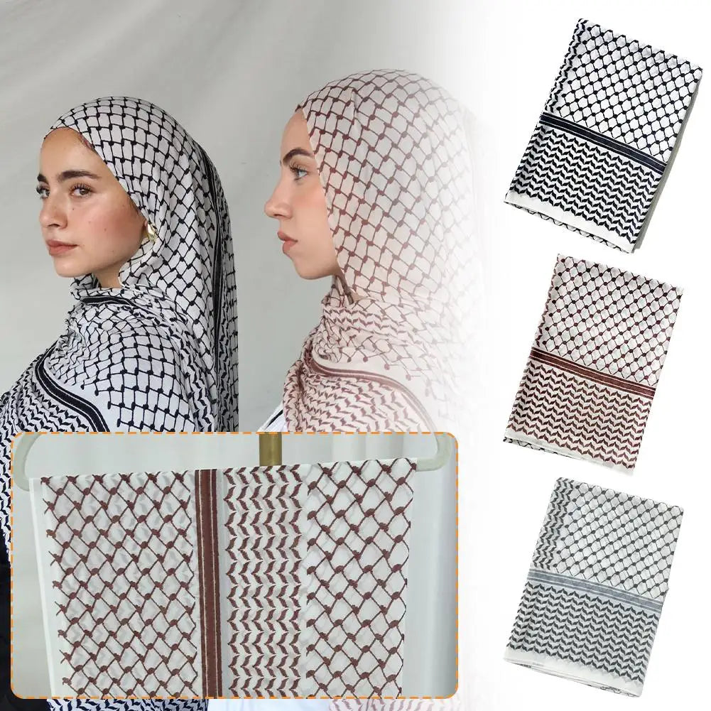 Traditionnel Arafat Kuffiyeh palestinien noir et blanc arabe Kafiya Shemagh Keffiyeh moyen-orient écharpe enveloppement Jacquard bandeau