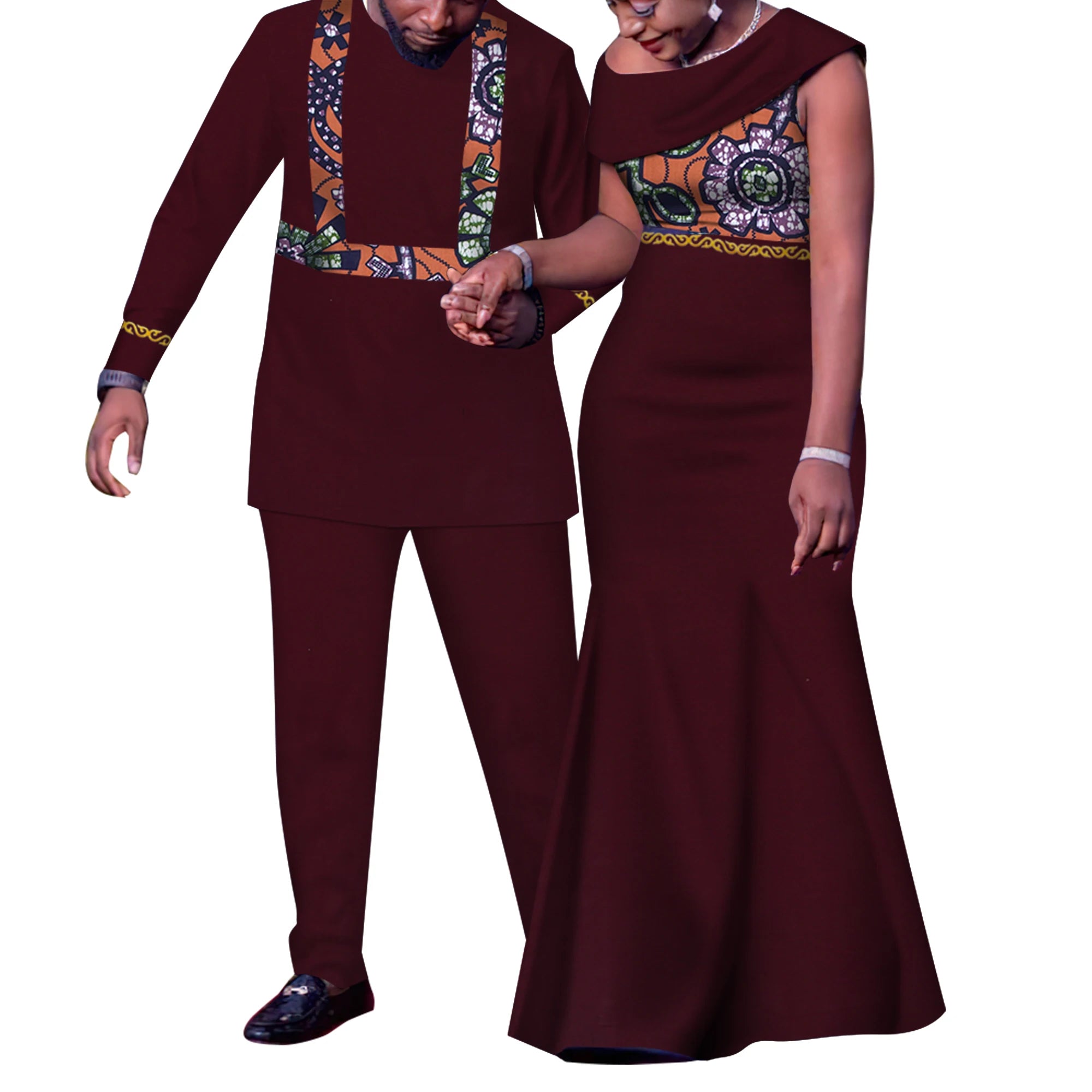 Tenues de Couple africain, ensembles assortis Dashiki, costume et robes pour hommes africains pour femmes, vêtements de fête pour Couple WYQ905