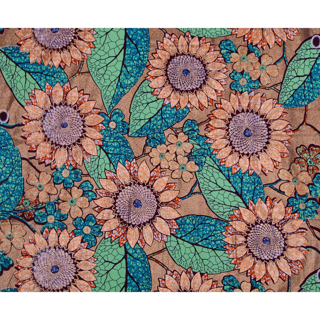 Tissu africain imprimé wax – Ankara 100 % coton avec paillettes dorées, 6 yards/rouleau, pour robes, foulards et vêtements de mode