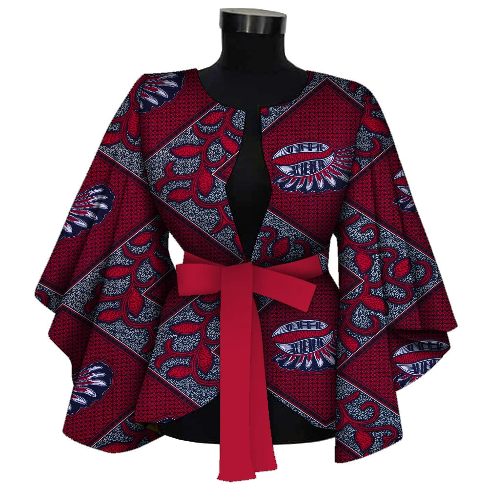 Chemise africaine avec doublure pour femmes, vêtements Dashiki Ankara, manteau Batik avertir, veste d'impression, 100% coton BRW Wy9871, mode