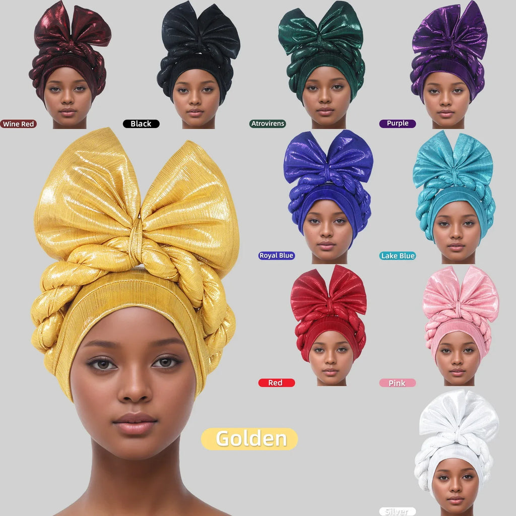 Turban Africain avec Nministériels d Exagéré pour Femme, Accessoire Nigérian pour ixde Mariage