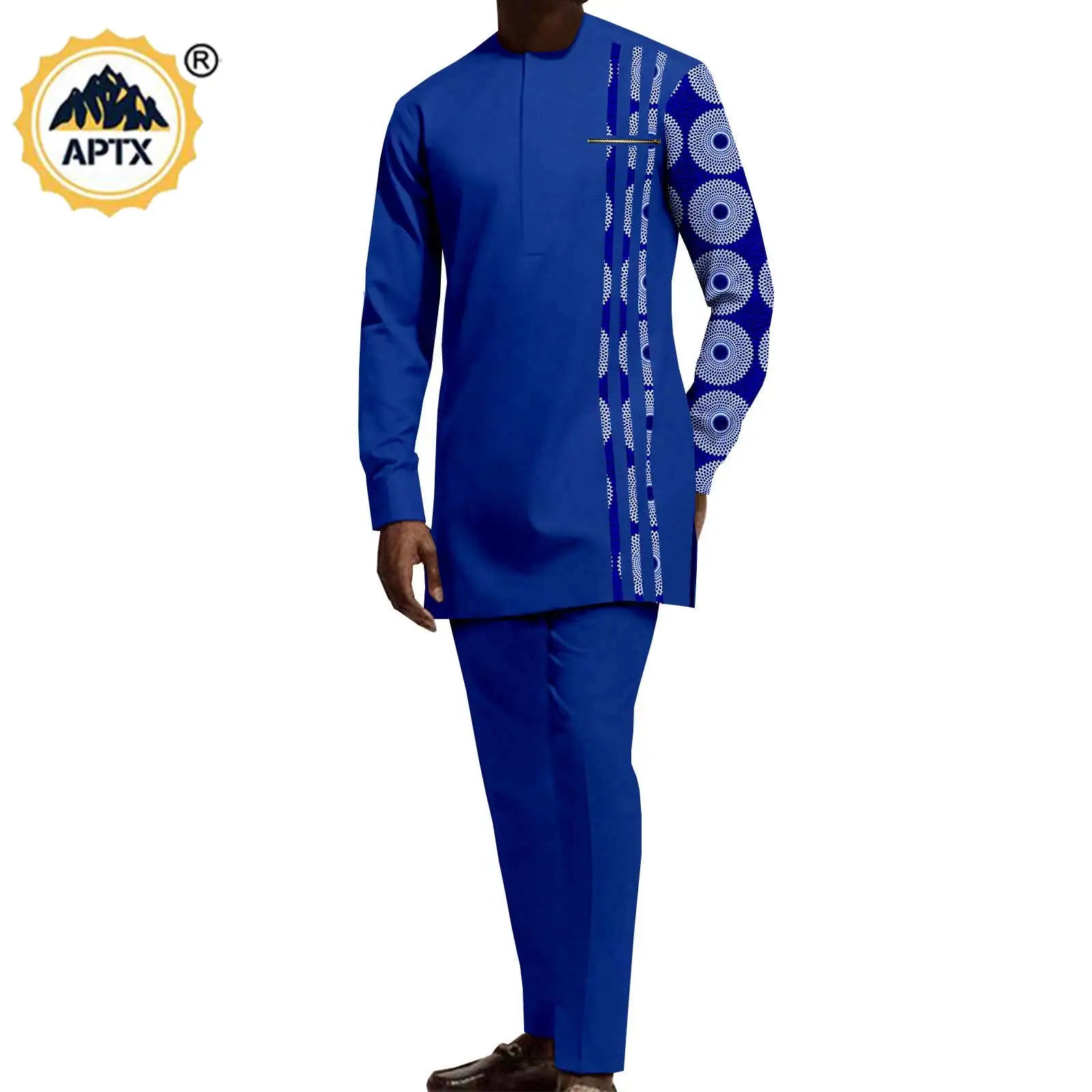 Tenues de couple assorties pour hommes, ensembles chemises et pantalons, robes africaines Dashiki pour femmes, haut et jupes fendues pour mariage, Y23C006