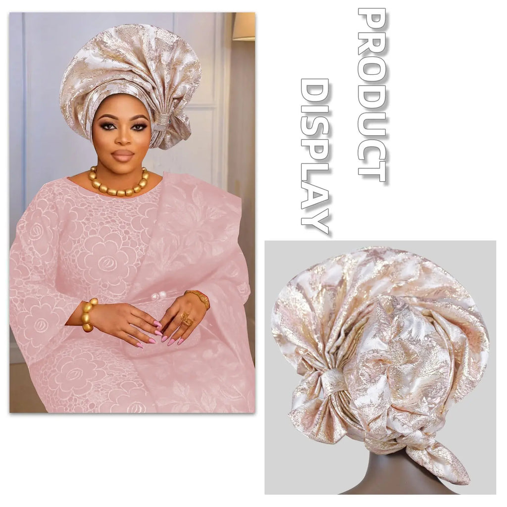 Nouveau Turban Africain 2026, Auto Gele Nigérian, Foulards de Tête Auto Gele, Bonnets Turban pour Femmes, Geles de Mariage, Foulards de Tête Musulmans, Bonnets