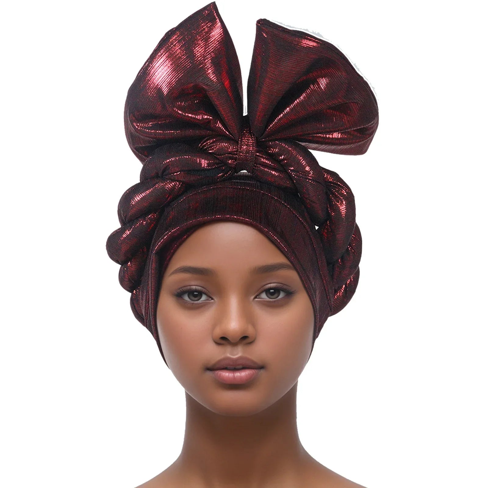 Turban Africain avec Nministériels d Exagéré pour Femme, Accessoire Nigérian pour ixde Mariage