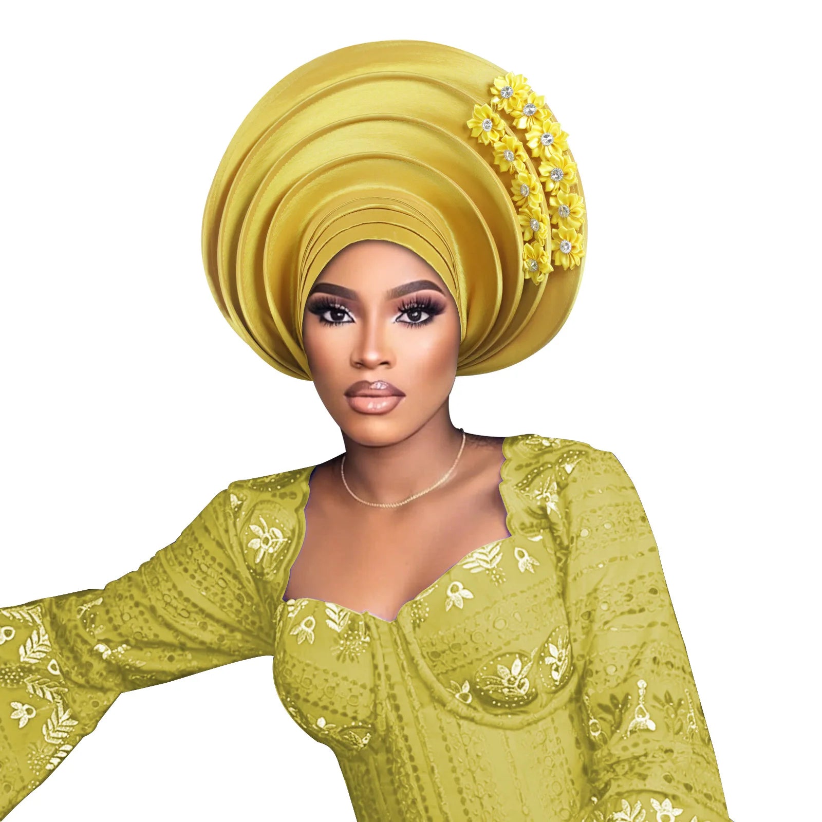Chapeau foulard pour femmes africaines, Gele nigérian, Gele auto-formable, Turban, Bandeau pour la tête, Hijab musulman, Bonnet, pour soirées et événements