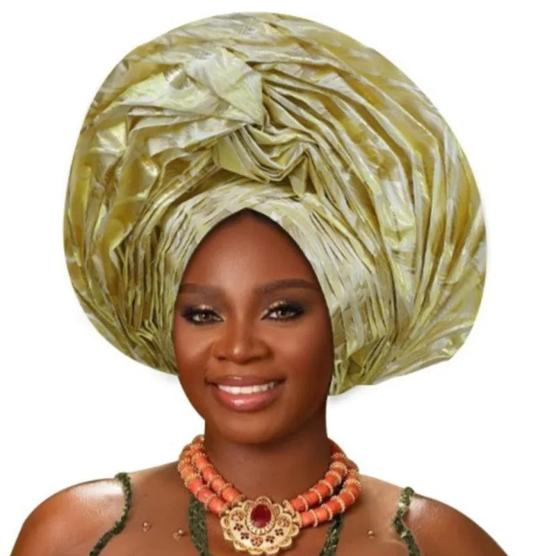 Couvre-chef africain bronzant tressé Turban casquettes pour femmes Nigeria mariage Geles fête couvre-chef Auto Gele femme bandeau