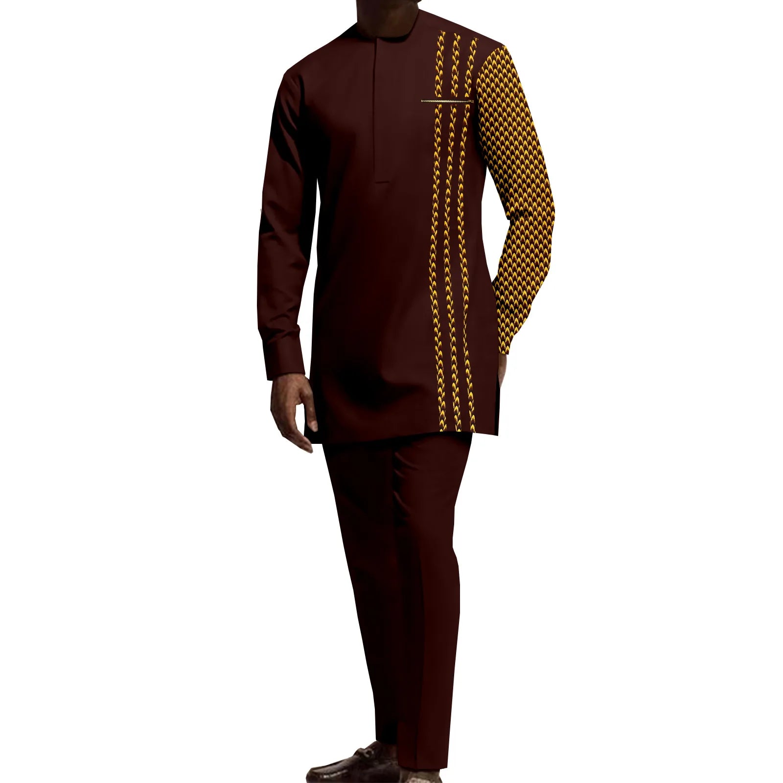 Tenues de couple assorties pour hommes, ensembles chemises et pantalons, robes africaines Dashiki pour femmes, haut et jupes fendues pour mariage, Y23C006