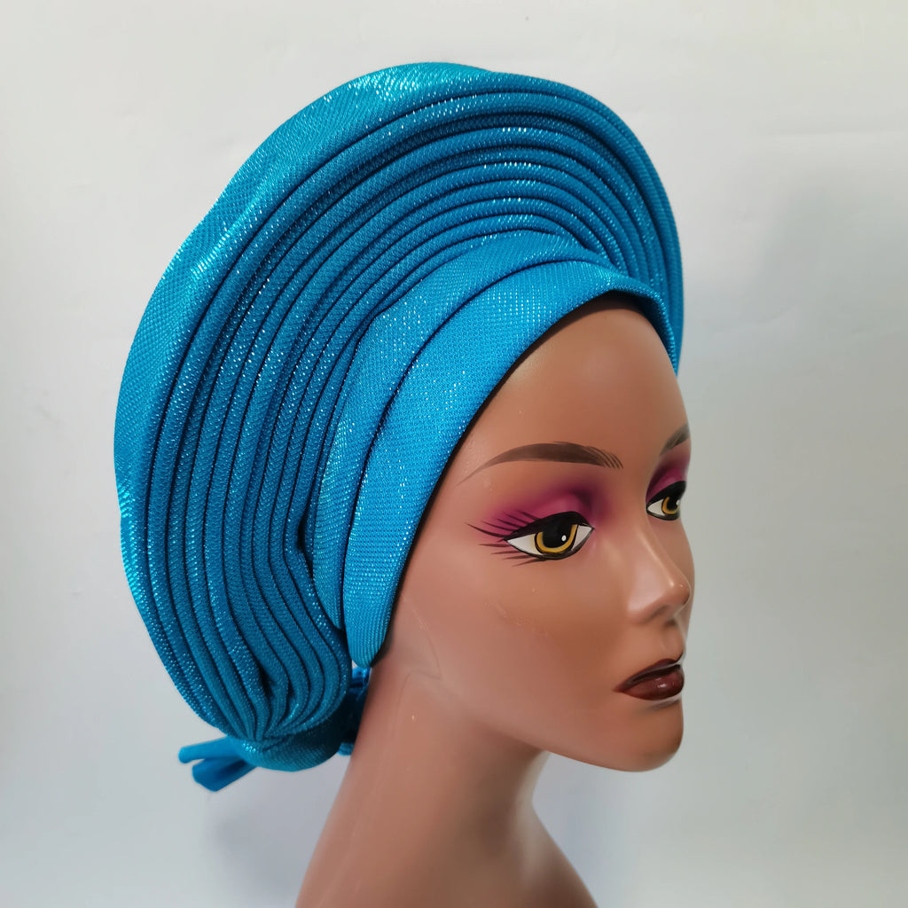 Cravate de sauna africaine de haute qualité Turban NigWin cravate de sauna prête à l'emploi Auto Gele Turban enveloppe de sauna pour XM205-1 de fête de mariage