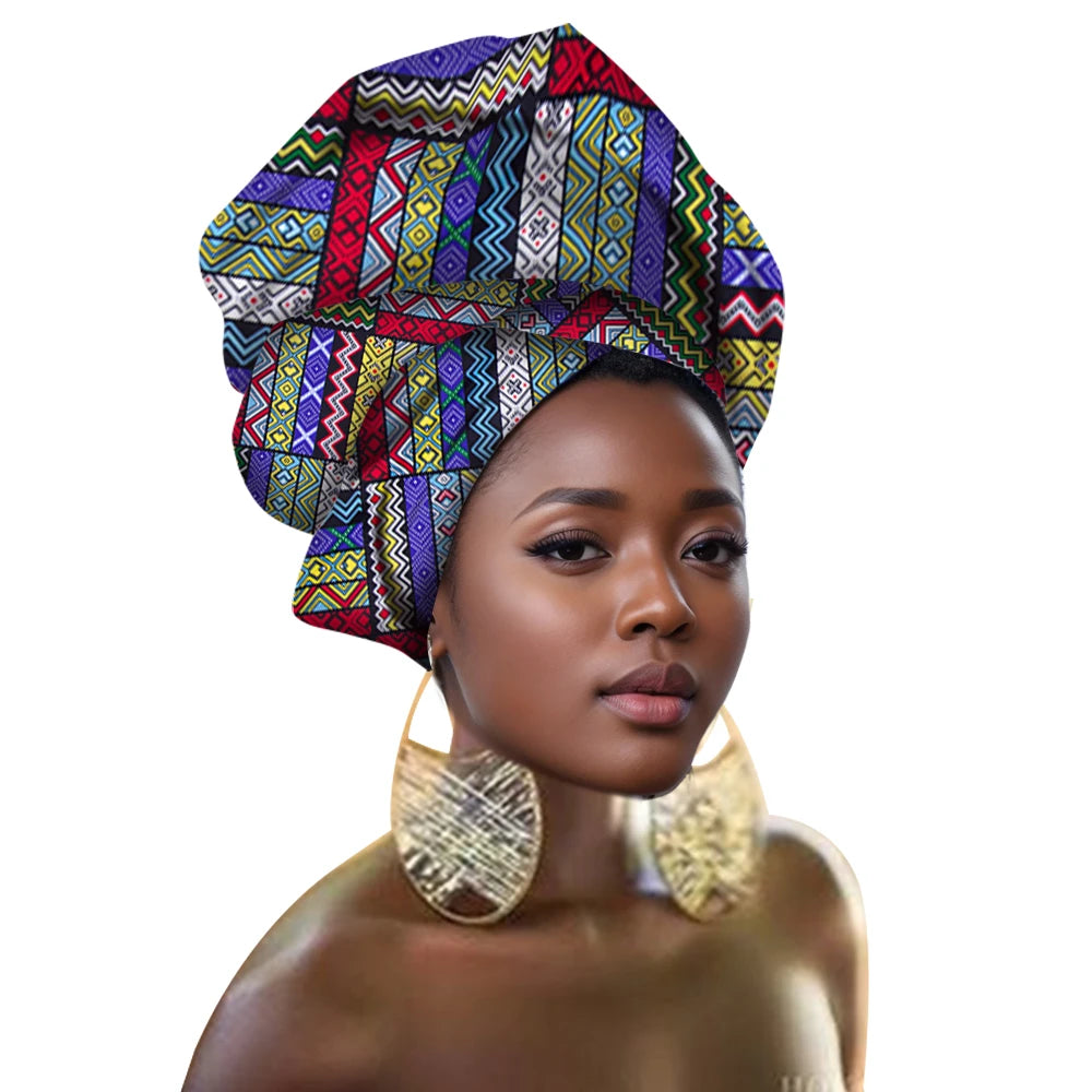 Gele & Ipele – foulard multicolore pour cheveux, bandeau Bazin, écharpe à nouer, de haute qualité, pour tête africaine, BRW02