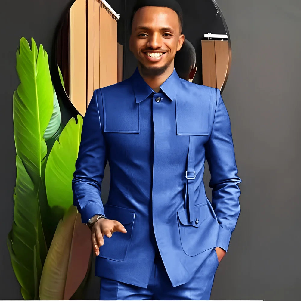 Costume pour homme de style africain — Smoking sur mesure 2 pièces pour mariages, mariés, fêtes et dîners formels