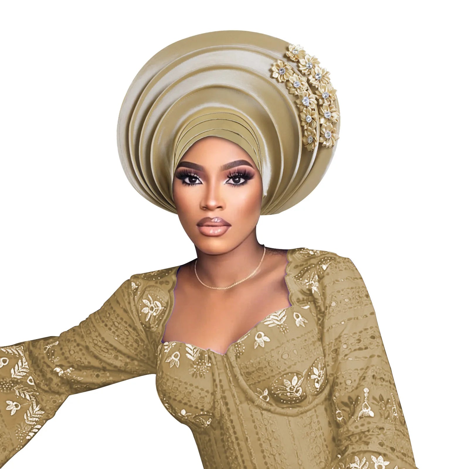 Chapeau foulard pour femmes africaines, Gele nigérian, Gele auto-formable, Turban, Bandeau pour la tête, Hijab musulman, Bonnet, pour soirées et événements