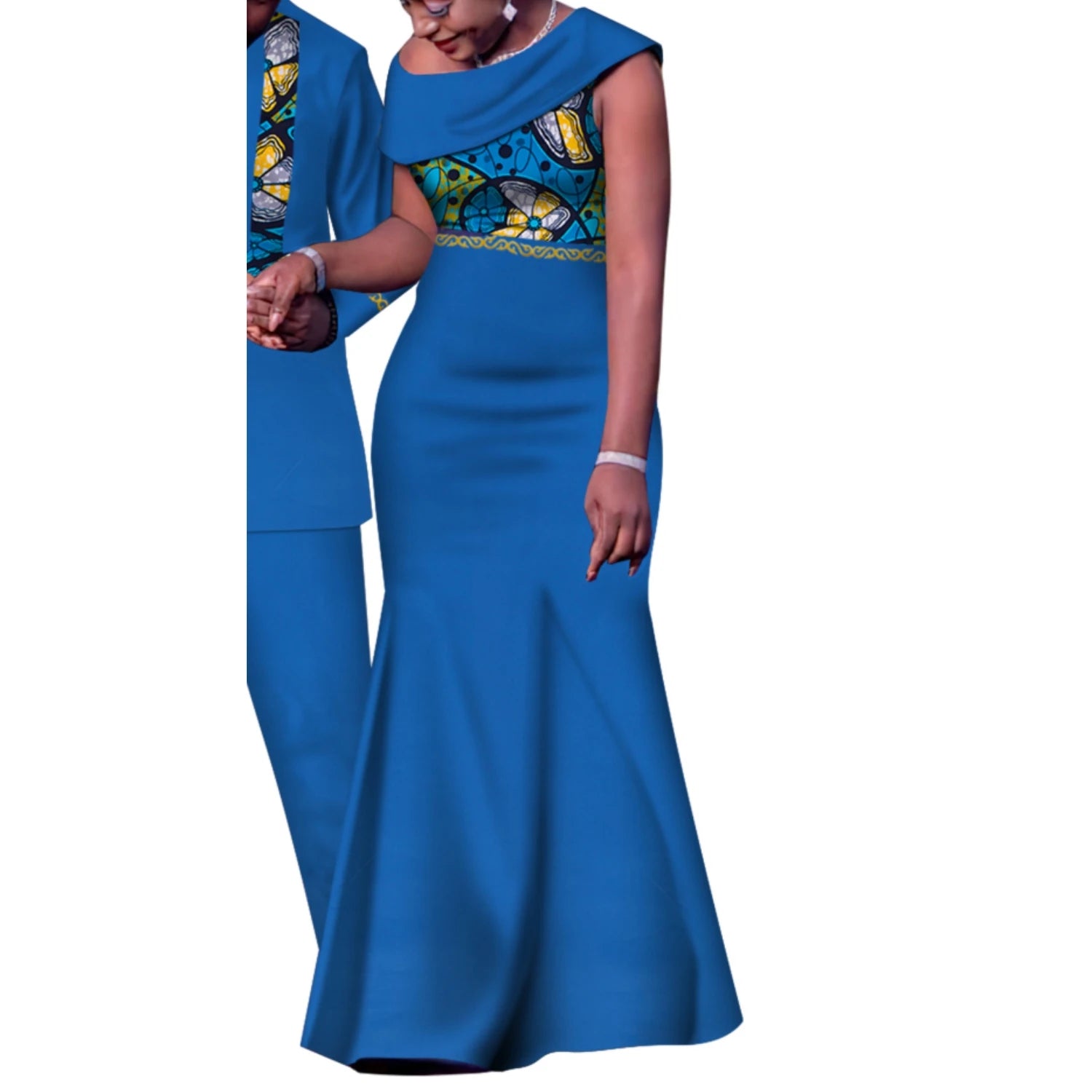 Tenues de Couple africain, ensembles assortis Dashiki, costume et robes pour hommes africains pour femmes, vêtements de fête pour Couple WYQ905