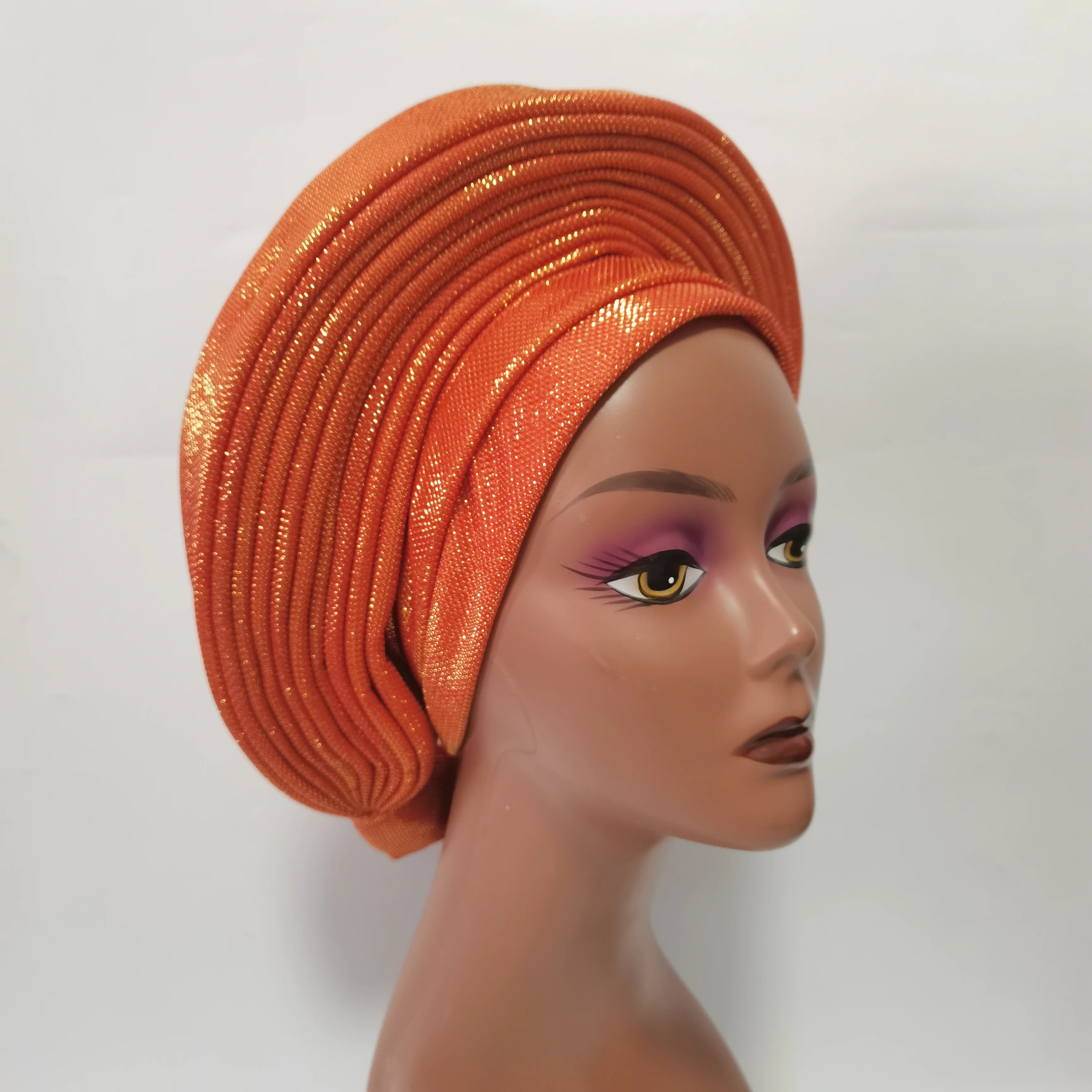 Cravate de sauna africaine de haute qualité Turban NigWin cravate de sauna prête à l'emploi Auto Gele Turban enveloppe de sauna pour XM205-1 de fête de mariage