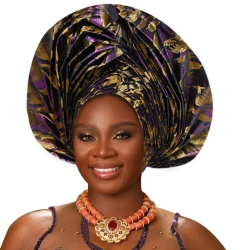Couvre-chef africain bronzant tressé Turban casquettes pour femmes Nigeria mariage Geles fête couvre-chef Auto Gele femme bandeau