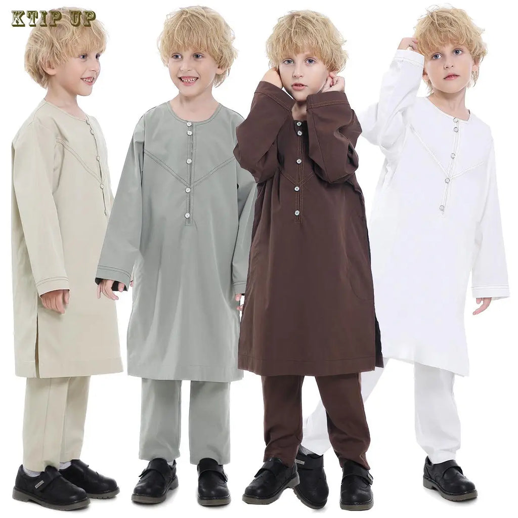 Abaya islamique arabe pour hommes Robe imprimé ethnique col montant chemise mi-longue pour jeunes manteau de luxe vêtements décontractés pour hommes musulmans à la mode