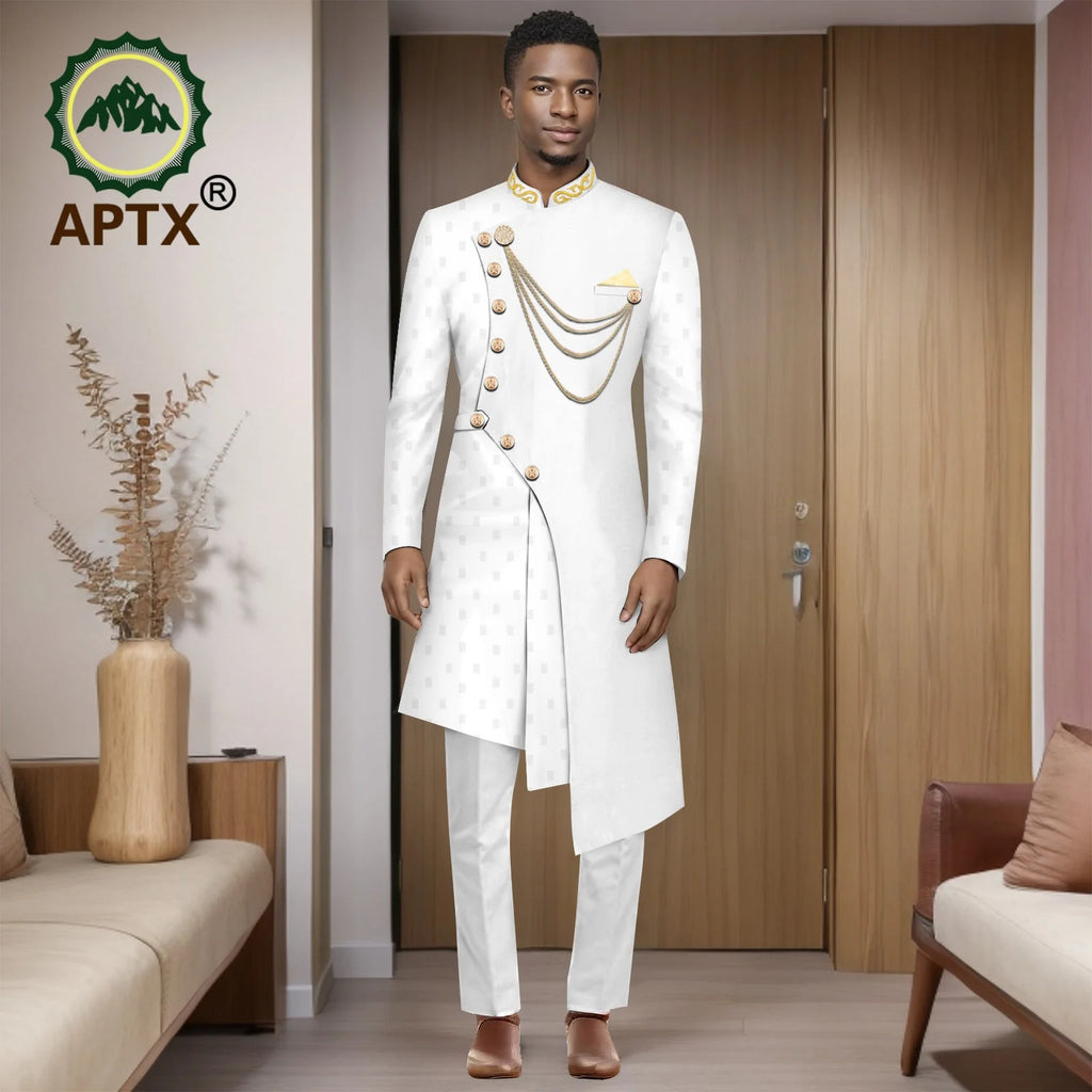 Costumes africains pour hommes, mode 2025, ensemble deux pièces (haut + pantalon), tenue Dashiki pour hommes, vêtements de fête et de mariage, vêtements pour hommes 2516001