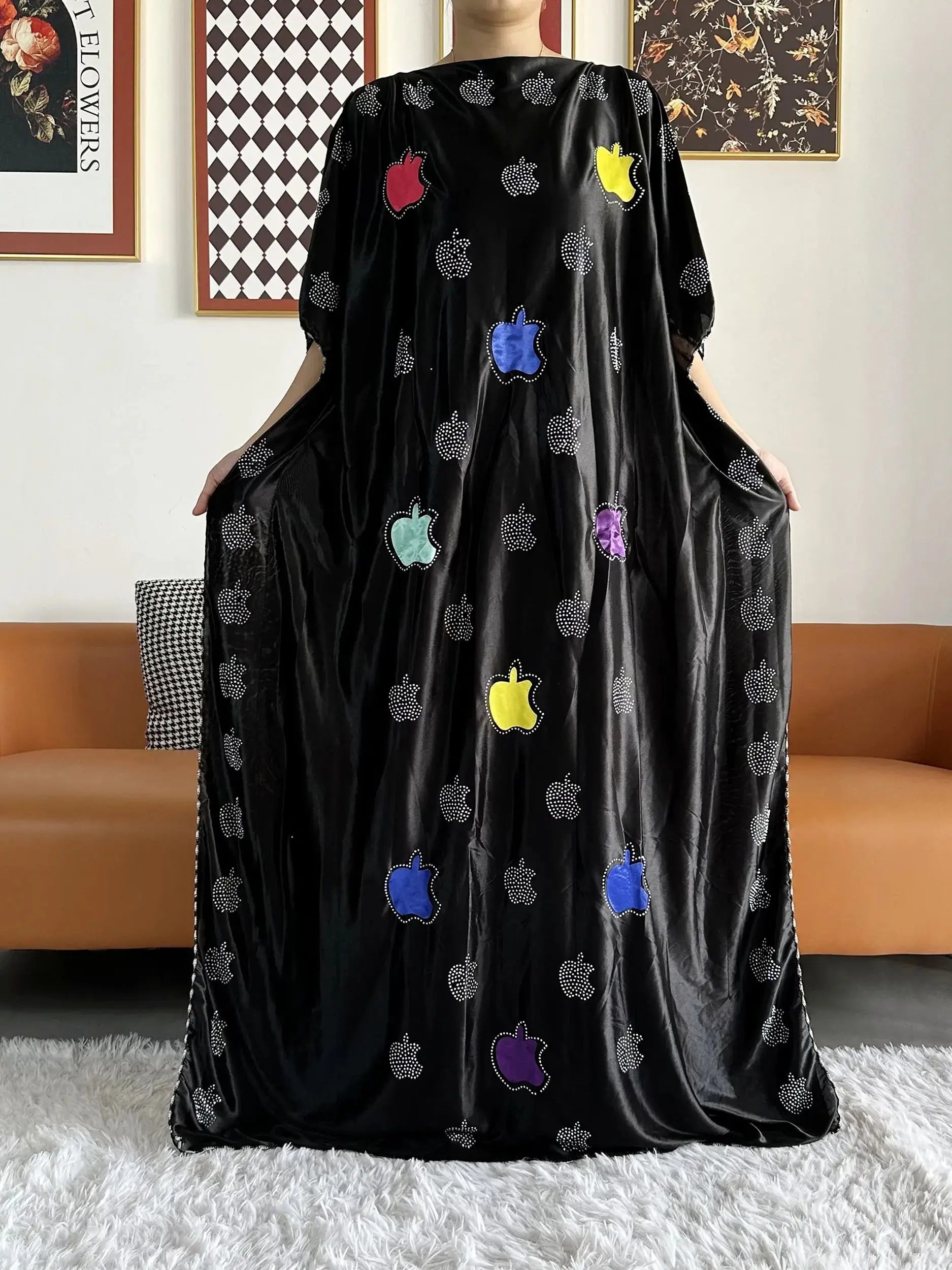 2026 African Summer Kaftan Muslim Women Dress India Caftan Traditional Wear Printed Fabric Africa Femme Maxi Casual Outfit