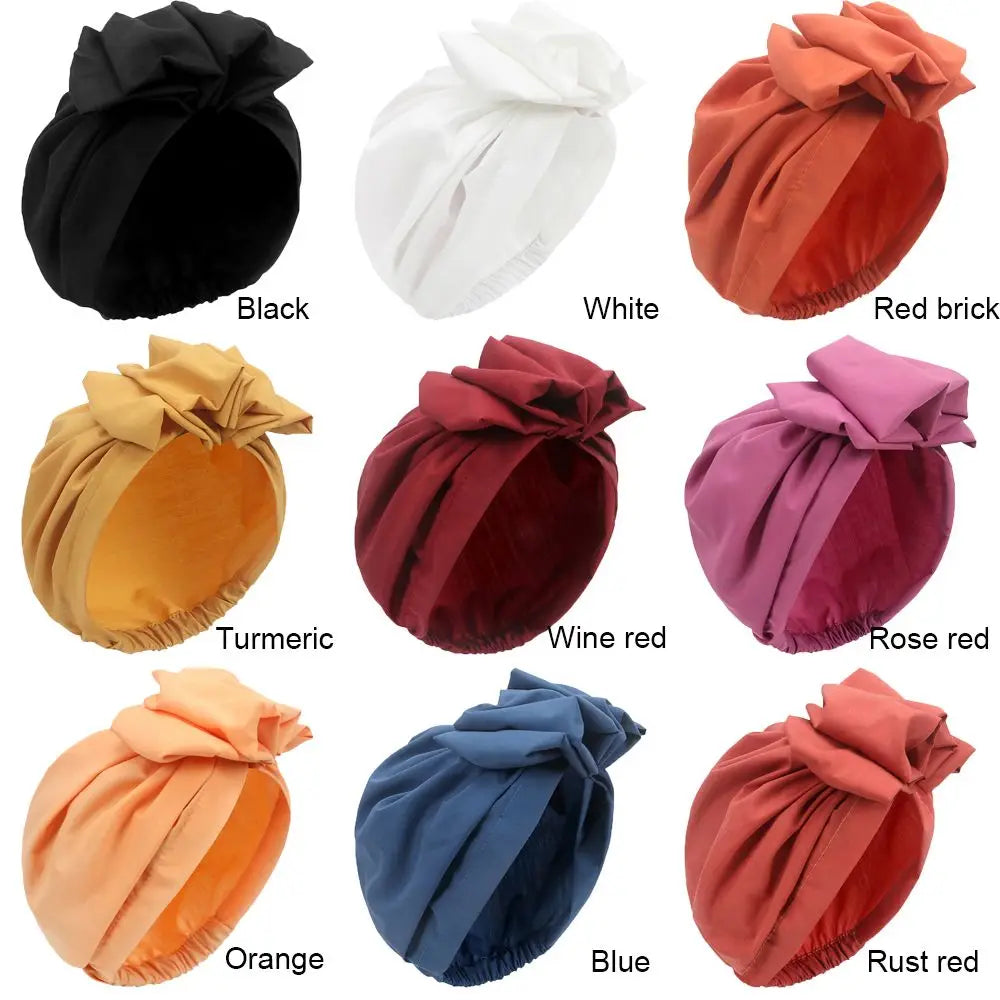 Bandeaux africains élégant rétro Turban pour femmes musulman foulard casquette couleur unie dames bonnets casquettes casque musulman