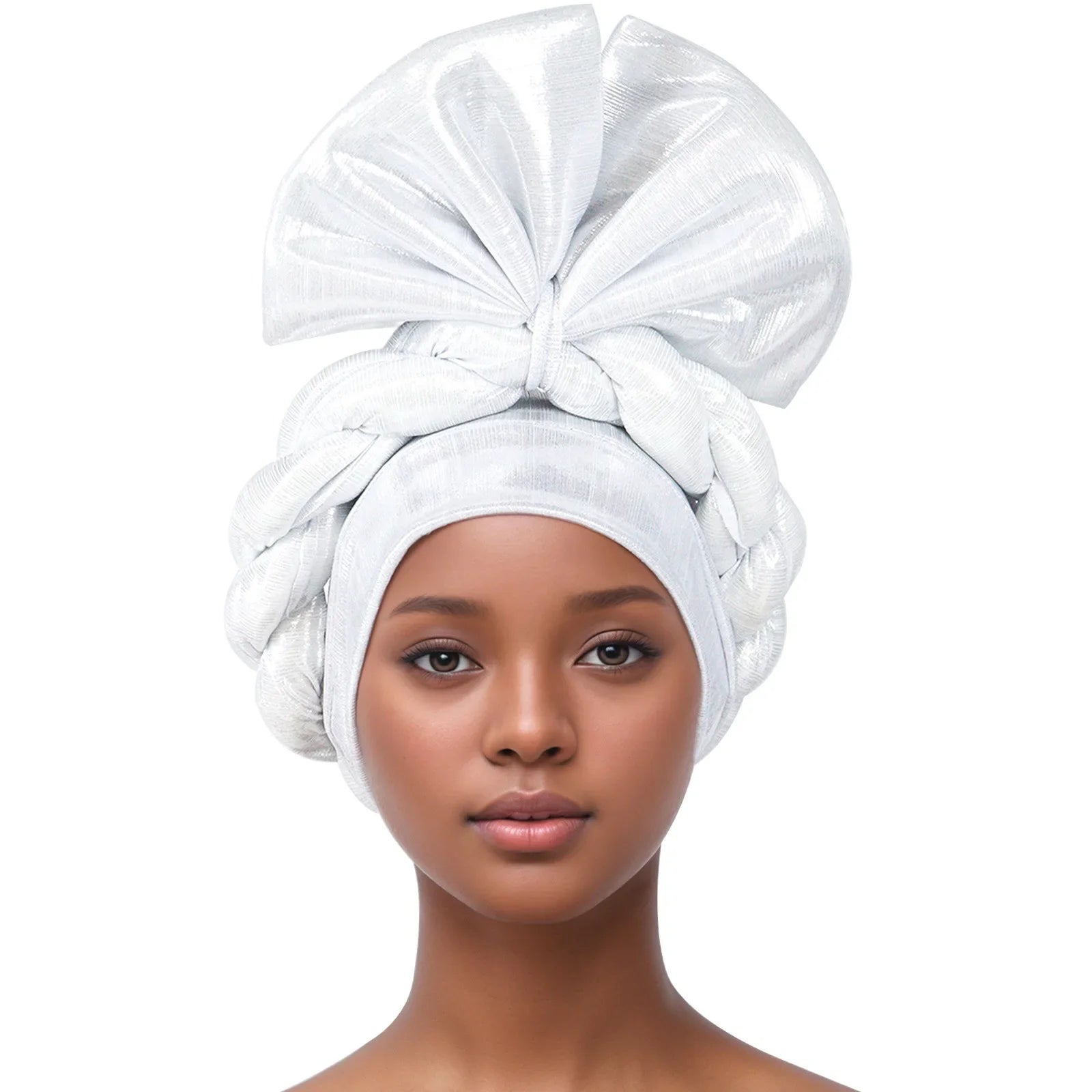 Turban Africain avec Nministériels d Exagéré pour Femme, Accessoire Nigérian pour ixde Mariage