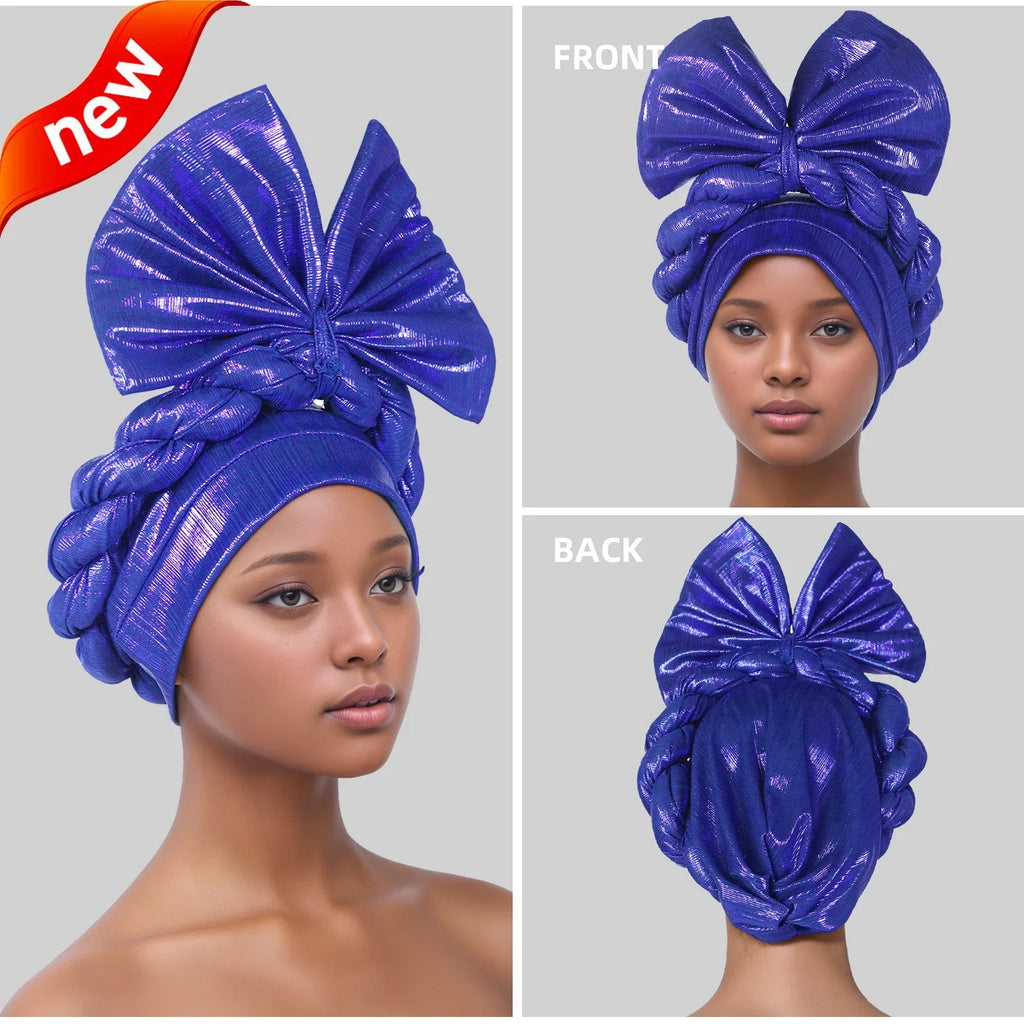 Turban Africain avec Nministériels d Exagéré pour Femme, Accessoire Nigérian pour ixde Mariage