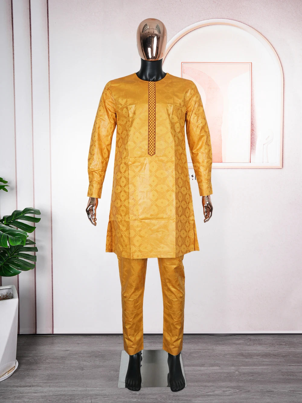 Robes africaines pour couple, tenues assorties or pour femme et homme, broderie traditionnelle Bazin Riche, robe turque, robe de mariage, robe de fête