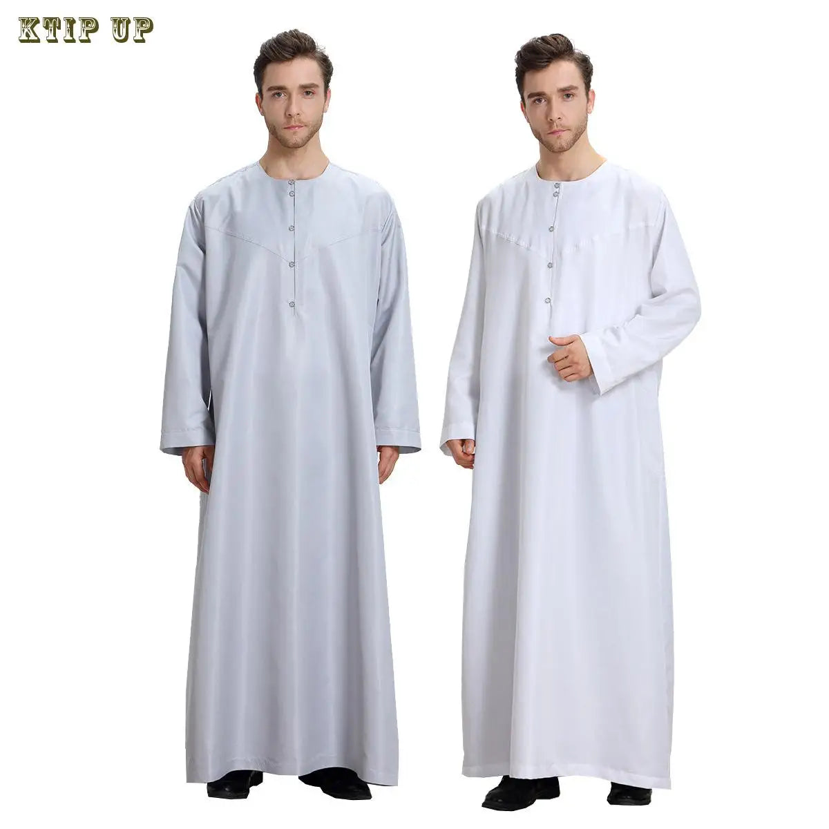 Abaya islamique arabe pour hommes Robe imprimé ethnique col montant chemise mi-longue pour jeunes manteau de luxe vêtements décontractés pour hommes musulmans à la mode