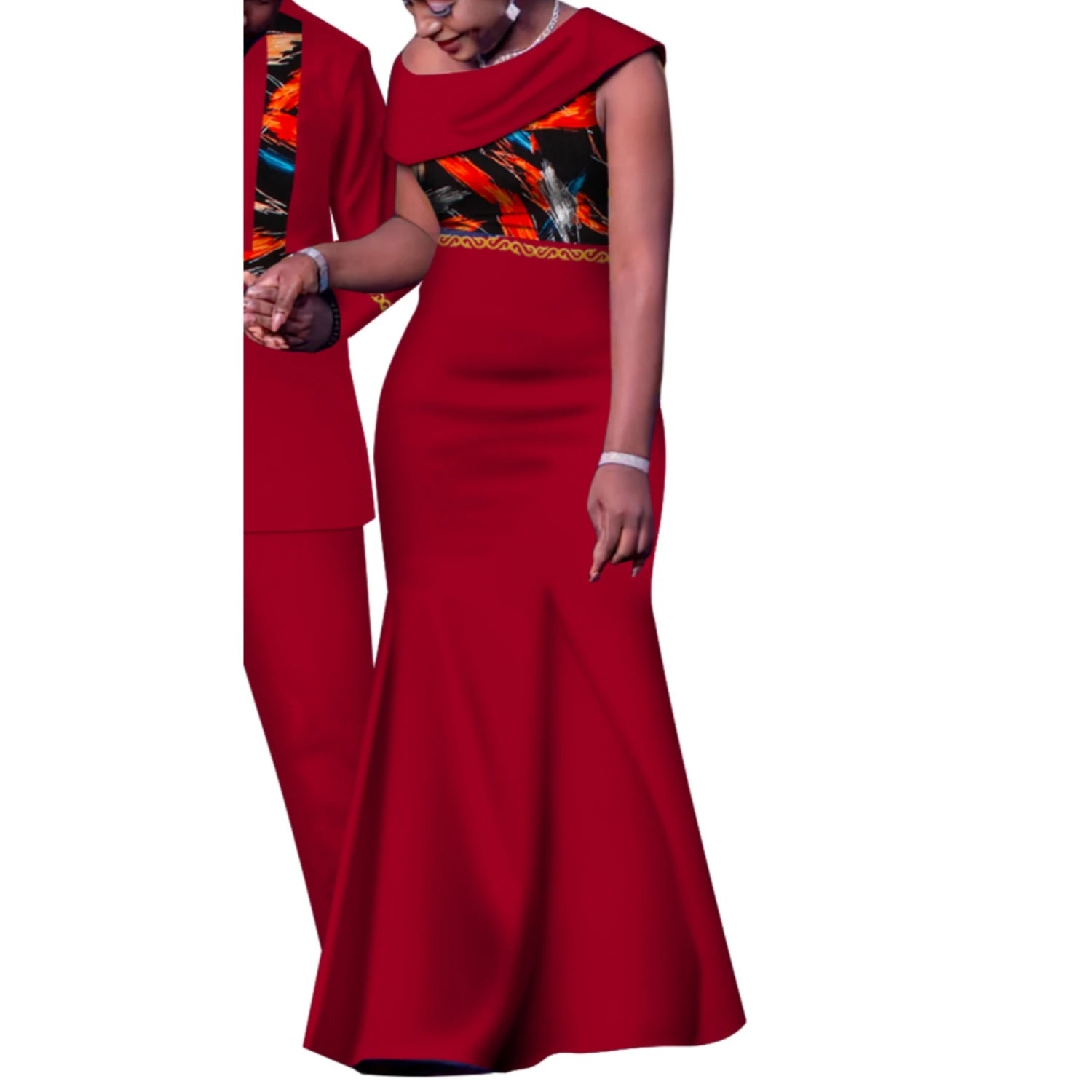 Tenues de Couple africain, ensembles assortis Dashiki, costume et robes pour hommes africains pour femmes, vêtements de fête pour Couple WYQ905