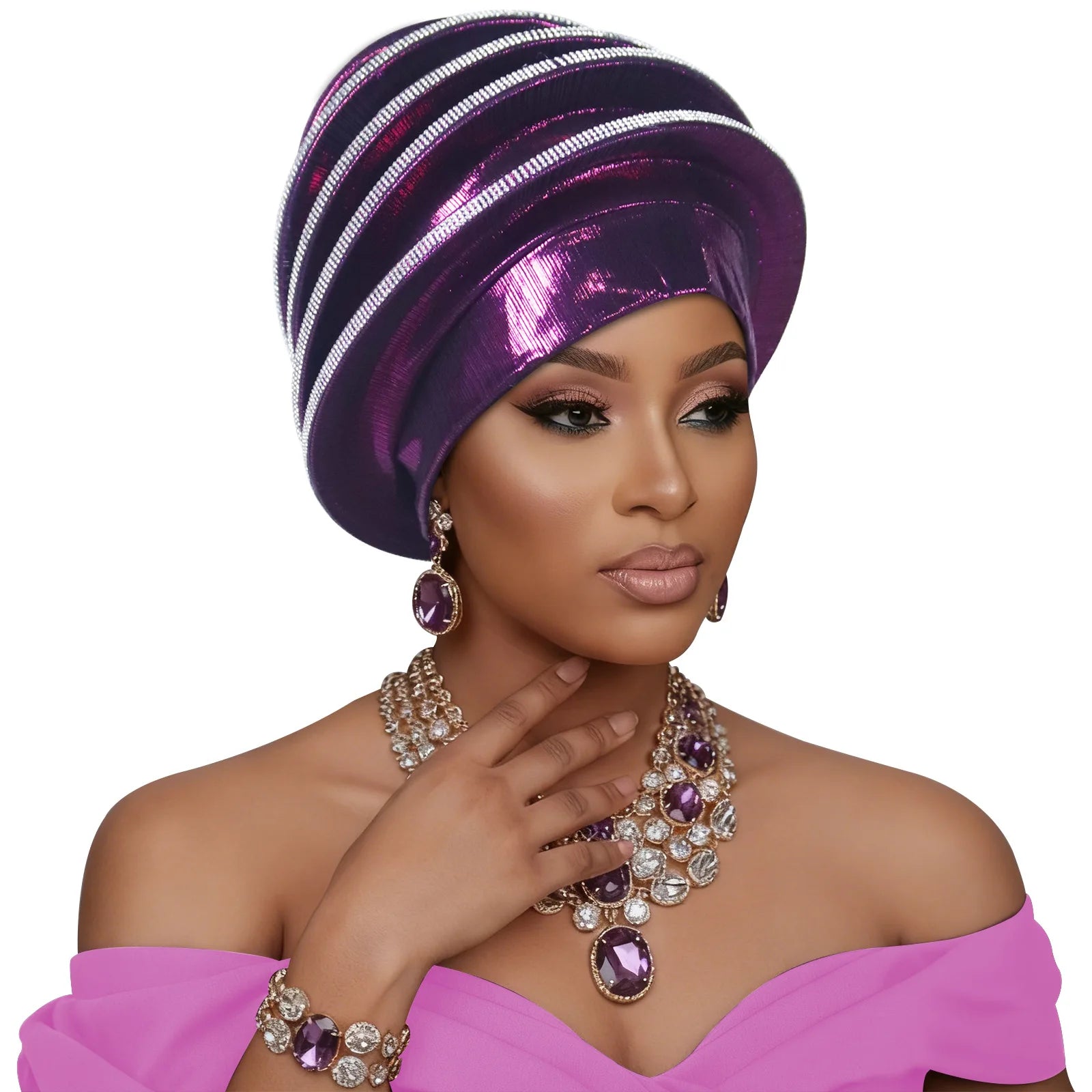 Turban africain Auto Gele pour femmes, hijab musulman, bonnet plissé, chapeau indien, foulard nigérian, chapeau de mariage, geles