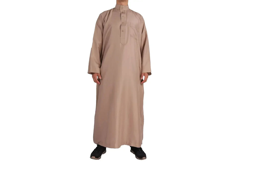 Vêtements islamiques hommes solide à manches longues en vrac musulman mâle arabie saoudite Pakistan Kurta Costumes musulmans robe musulmane caftan Thobe