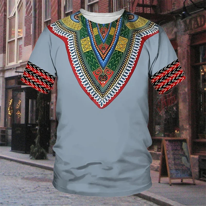 Robe traditionnelle africaine à rayures 7,5 nt, T-shirt décontracté, Streetwear, Col rond, Manches courtes, Économie, Ropa zones bre, Cool Designs Y-