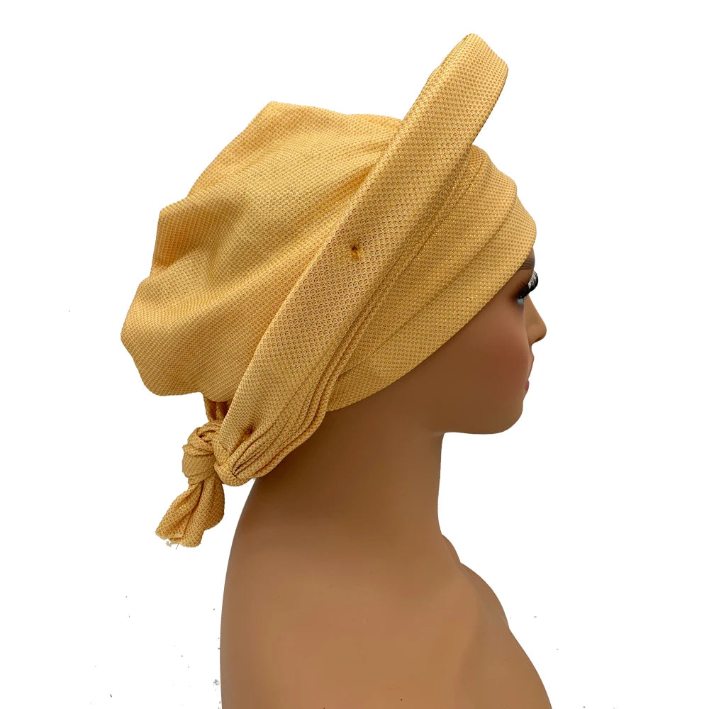 Cravate de sauna africaine Auto Gele pour femmes, couvre-chef nigérian, fête de mariage, turban féminin, casquette prête à porter