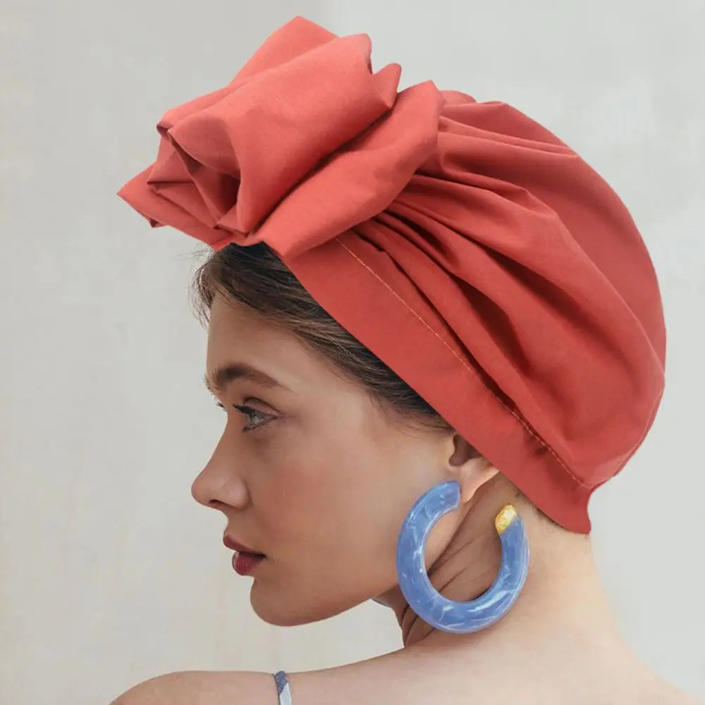 Bandeaux africains élégant rétro Turban pour femmes musulman foulard casquette couleur unie dames bonnets casquettes casque musulman