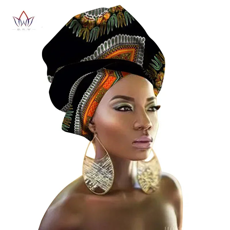 Gele & Ipele – foulard multicolore pour cheveux, bandeau Bazin, écharpe à nouer, de haute qualité, pour tête africaine, BRW02