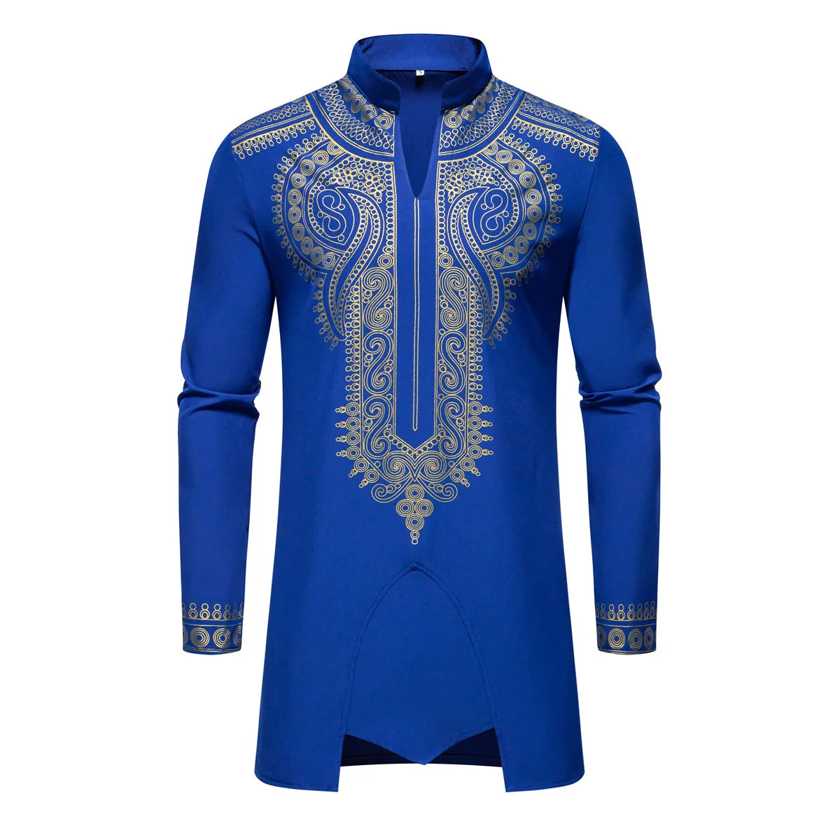 Ensemble de Robe imprimé africain à col montant pour hommes, noir/blanc, tenue de chef Tribal du moyen-orient de saphir, haut + pantalon, 2 pièces, 2026