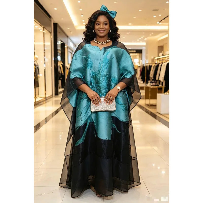 Fashion africa clothing Boubou Women's Dress Luxurious African Fabric with Embroidery Decoration Women's Clothing