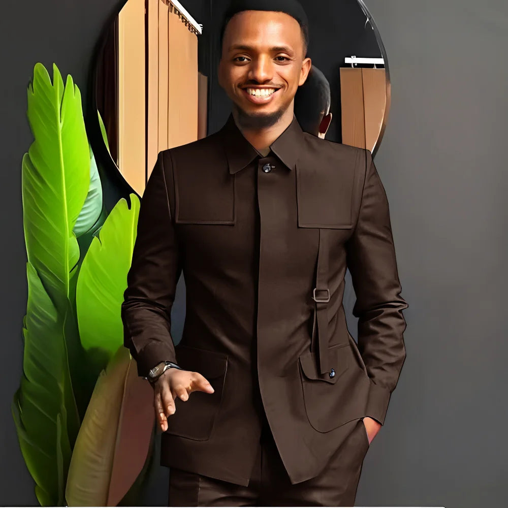 Costume pour homme de style africain — Smoking sur mesure 2 pièces pour mariages, mariés, fêtes et dîners formels