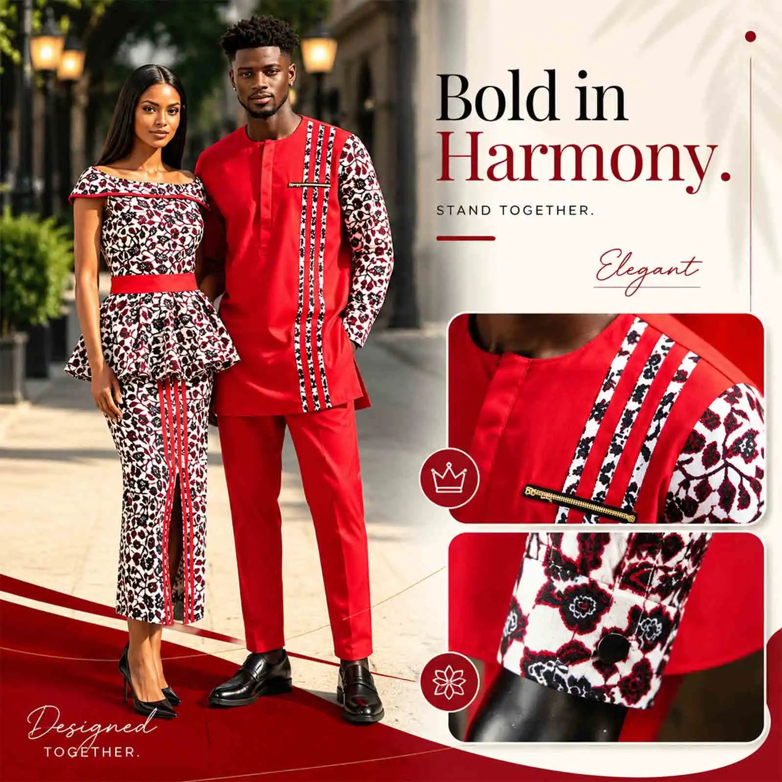 Tenues de couple assorties pour hommes, ensembles chemises et pantalons, robes africaines Dashiki pour femmes, haut et jupes fendues pour mariage, Y23C006
