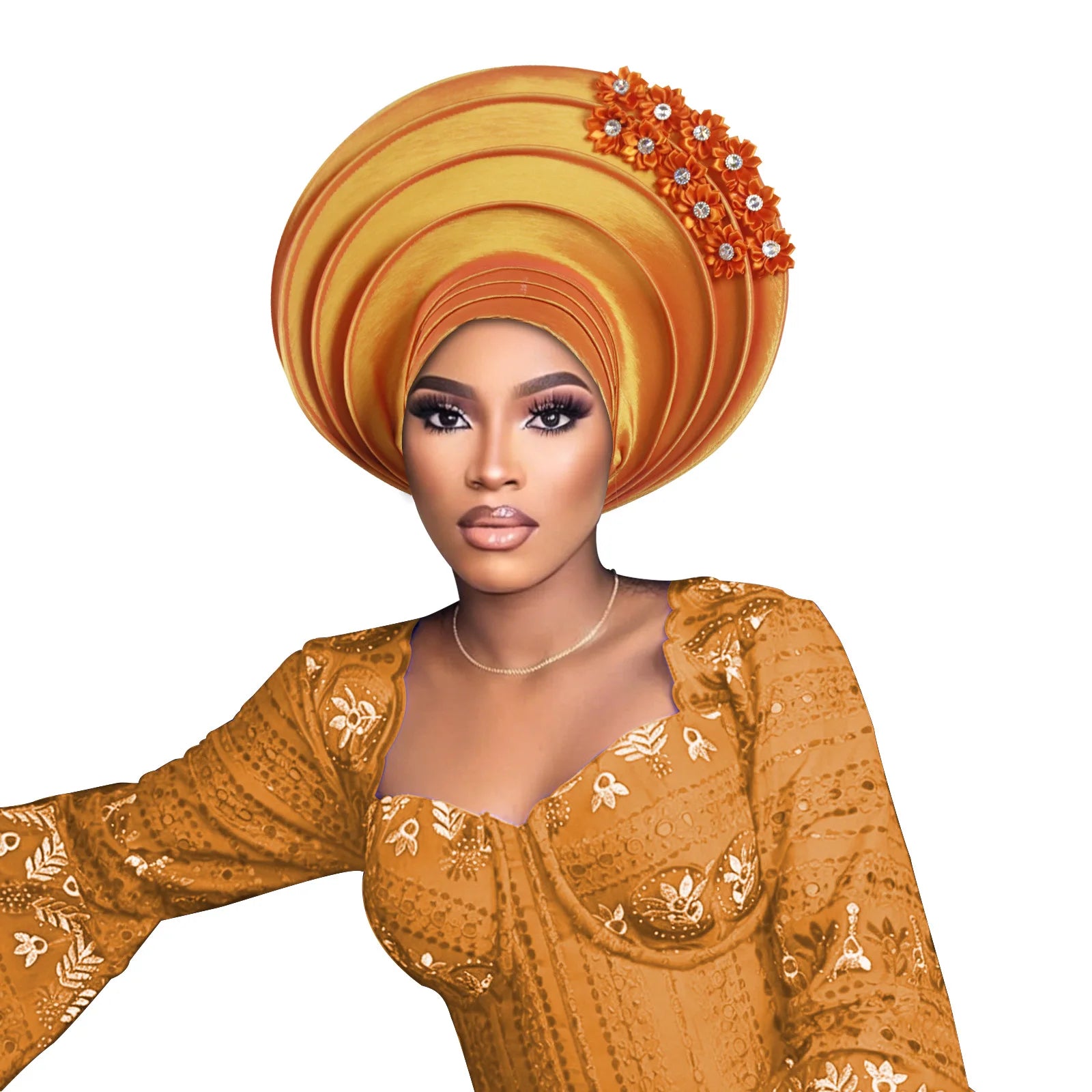 Chapeau foulard pour femmes africaines, Gele nigérian, Gele auto-formable, Turban, Bandeau pour la tête, Hijab musulman, Bonnet, pour soirées et événements