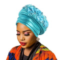 Casquette Turban pour femmes africaines, fleur de diamant, Nigeria, Auto Gele, couvre-chef déjà fabriqué, Geles de mariage, couvre-chef féminin, chapeau de fête