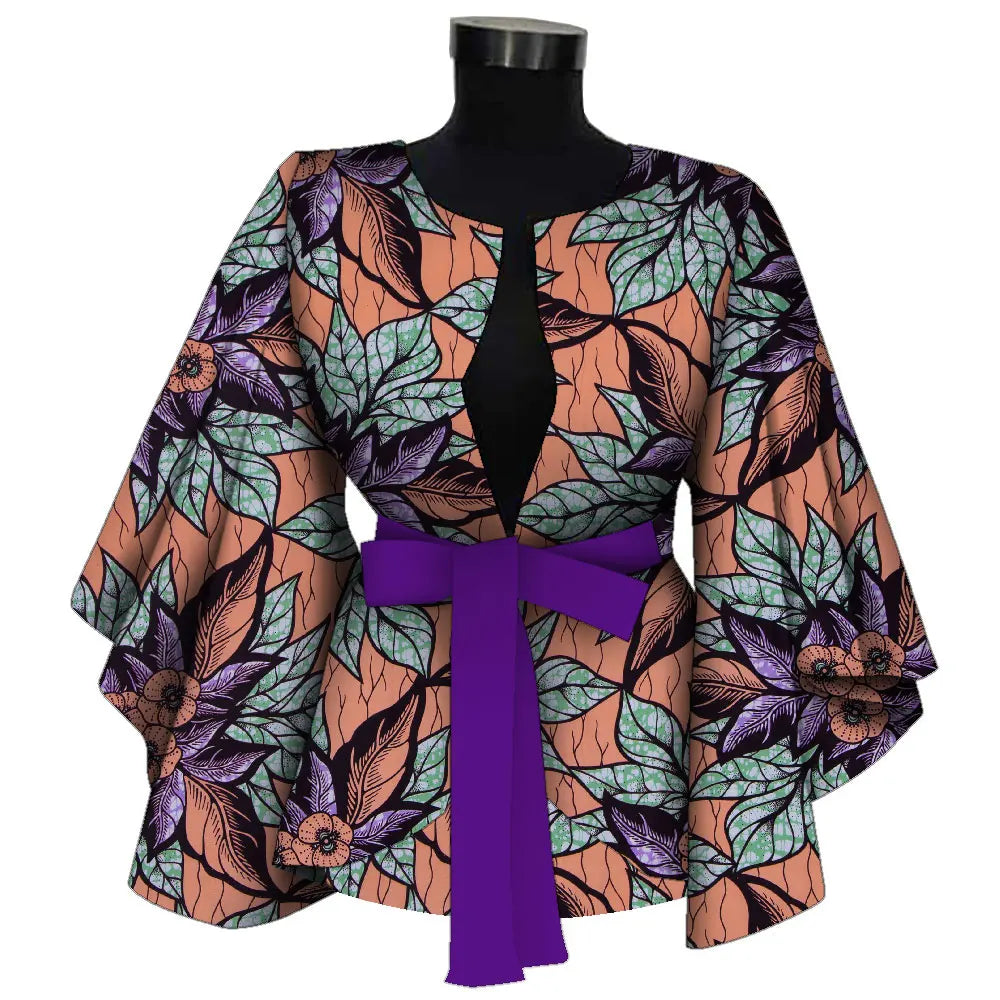 Chemise africaine avec doublure pour femmes, vêtements Dashiki Ankara, manteau Batik avertir, veste d'impression, 100% coton BRW Wy9871, mode