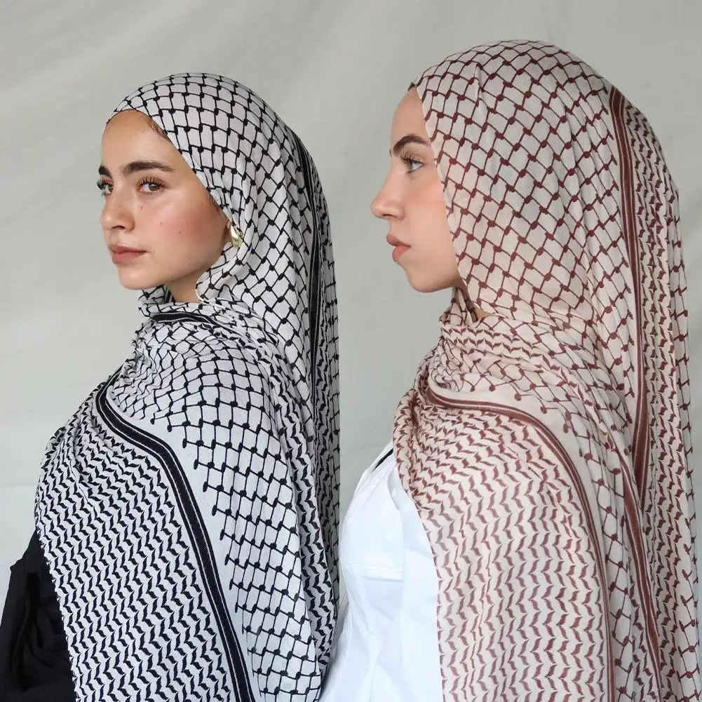 Traditionnel Arafat Kuffiyeh palestinien noir et blanc arabe Kafiya Shemagh Keffiyeh moyen-orient écharpe enveloppement Jacquard bandeau