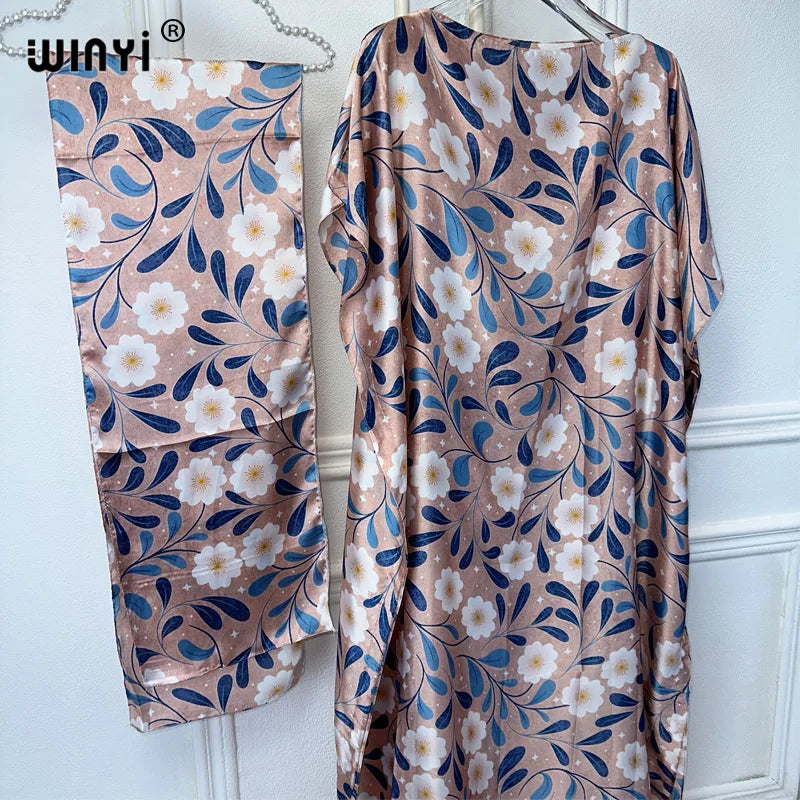 WINYI muslim african traditional dress for woman abaya dubai luxury 2024 Kaftan robes,Elegant Maxi Length Dress beach cover up