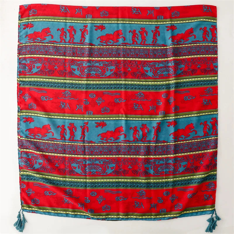 Châle en Viscose avec Pompon, Écharpe Africaine, Indienne, Ethnique, Géométrique, Florale, Haute Qualité, Bande Ronde, Hijab Musulman, Bufanda, 180x90cm