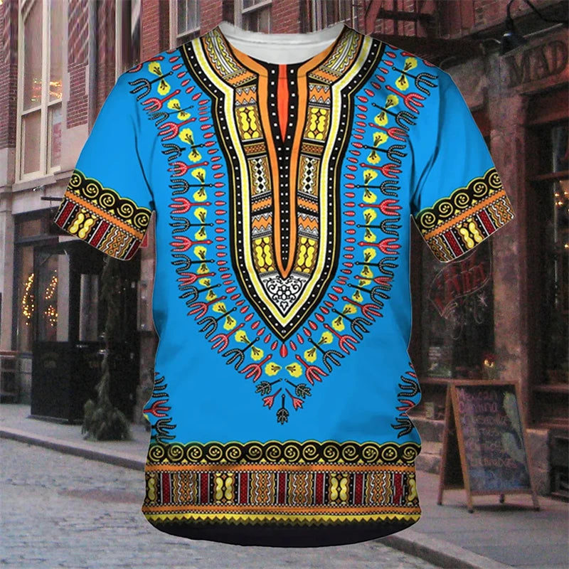 Robe traditionnelle africaine à rayures 7,5 nt, T-shirt décontracté, Streetwear, Col rond, Manches courtes, Économie, Ropa zones bre, Cool Designs Y-
