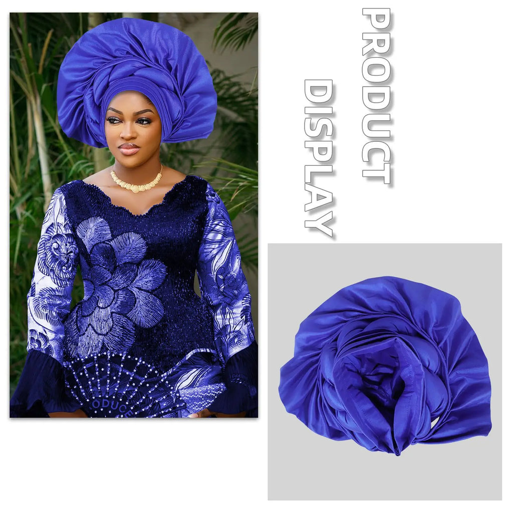 Africain femme Turban casquette femmes Autogele couvre-chef Nigeria Fan Geles fête de mariage bandeau chapeaux Bonnet Hijab chapeau foulard