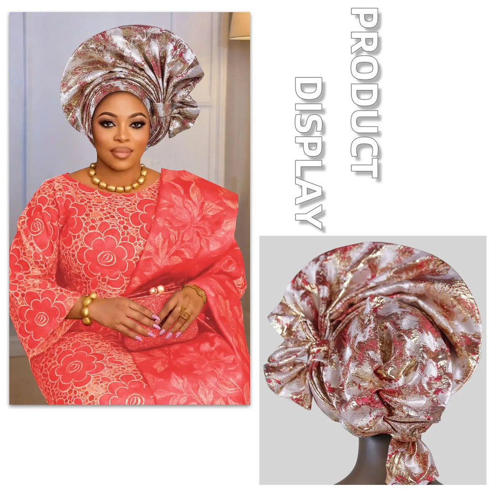 Nouveau Turban Africain 2026, Auto Gele Nigérian, Foulards de Tête Auto Gele, Bonnets Turban pour Femmes, Geles de Mariage, Foulards de Tête Musulmans, Bonnets